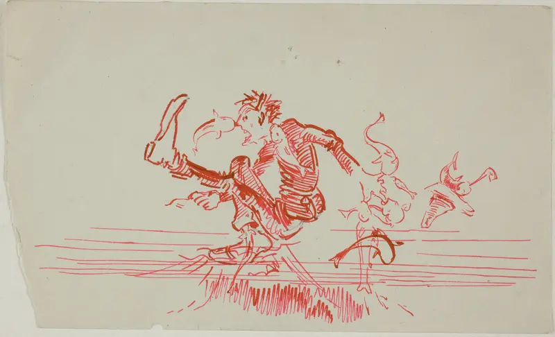 Man Attacked by Several Fish Wall Art by Anders Zorn - High-Resolution Digital Print