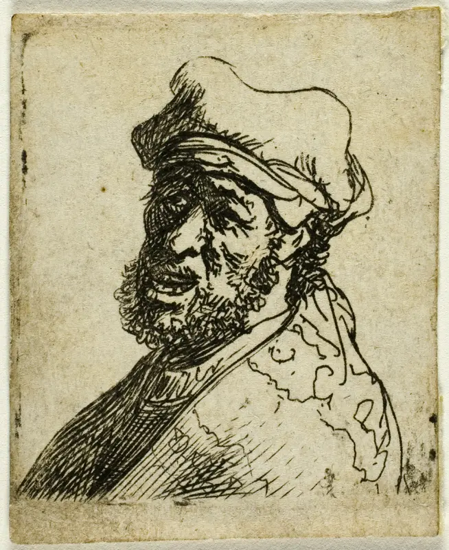Man Crying Out, Three Quarters Left: Bust Wall Art by Rembrandt van Rijn - High-Resolution Digital Print