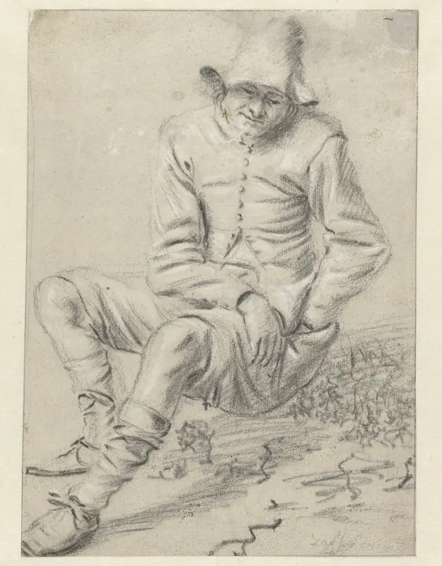 Man die op de grond zit Wall Art by anonymous - High-Resolution Digital Print