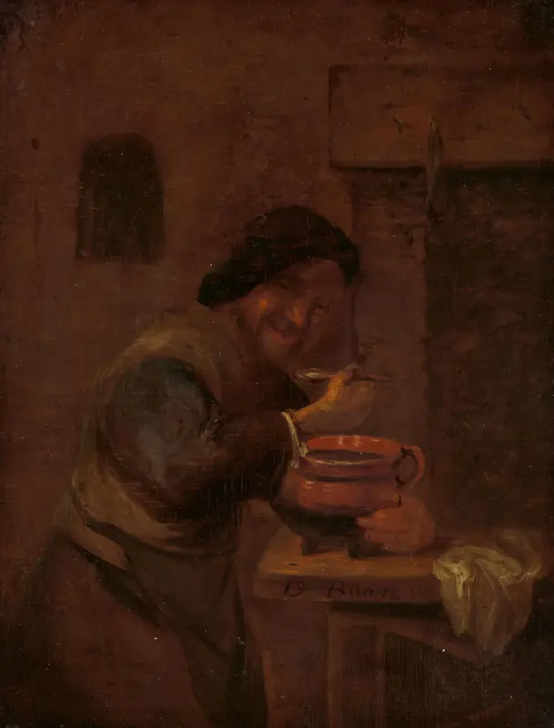 Man Eating from an Earthenware Pot Wall Art by Daniël Boone - High-Resolution Digital Print