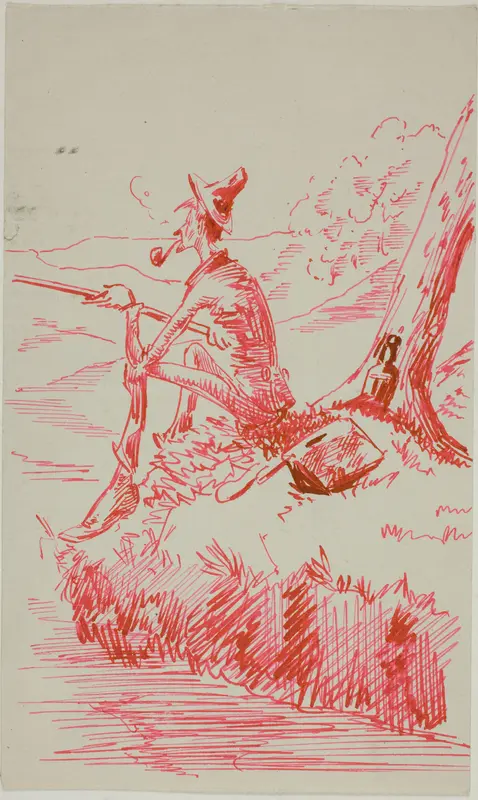 Man Fishing on Bank of River Wall Art by Anders Zorn - High-Resolution Digital Print