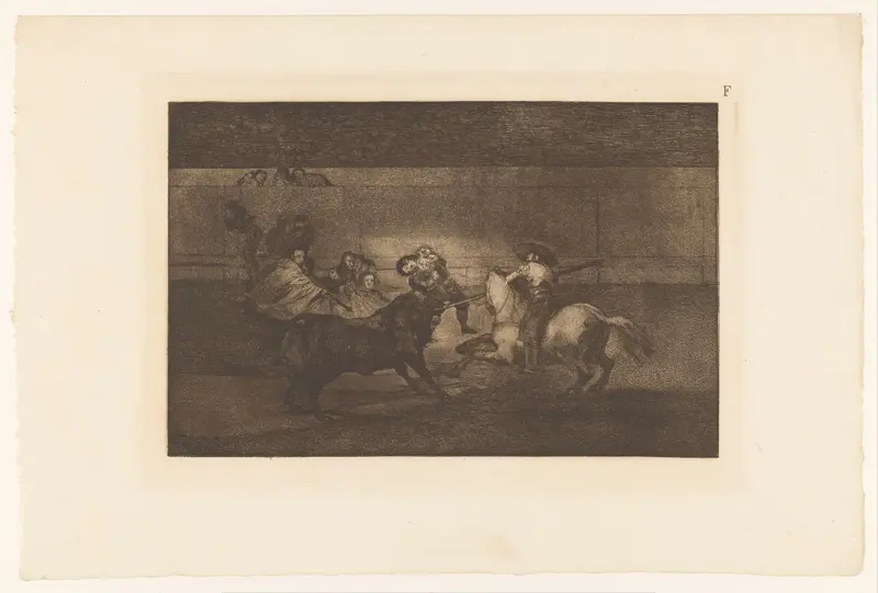 Man gespiest aan de hoorn van een stier Wall Art by Francisco de Goya - High-Resolution Digital Print