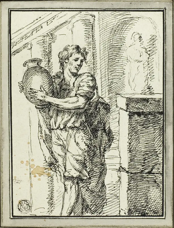 Man Holding Jar Wall Art by David Pierre Giottino Humbert de Superville - High-Resolution Digital Print