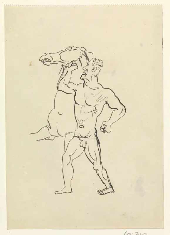 Man houdt een paard in toom Wall Art by Leo Gestel - High-Resolution Digital Print