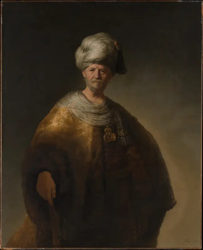 Man in a Turban Wall Art by Rembrandt (Rembrandt van Rijn) - High-Resolution Digital Print