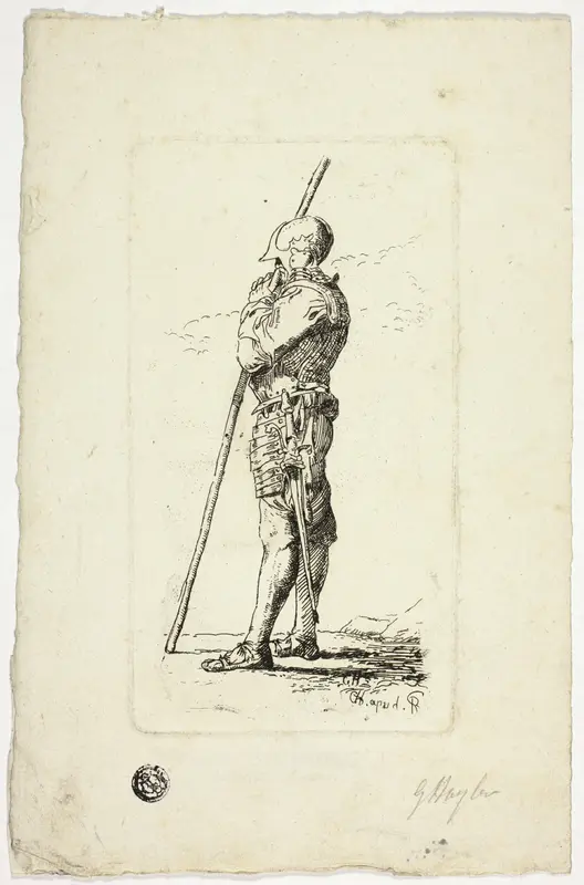 Man in Armor Holding Staff