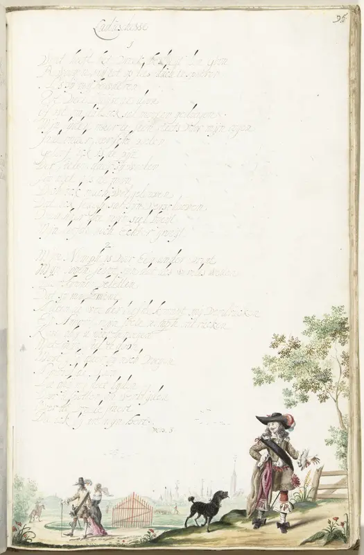 Man in een landschap buiten Zwolle Wall Art by Gesina ter Borch - High-Resolution Digital Print
