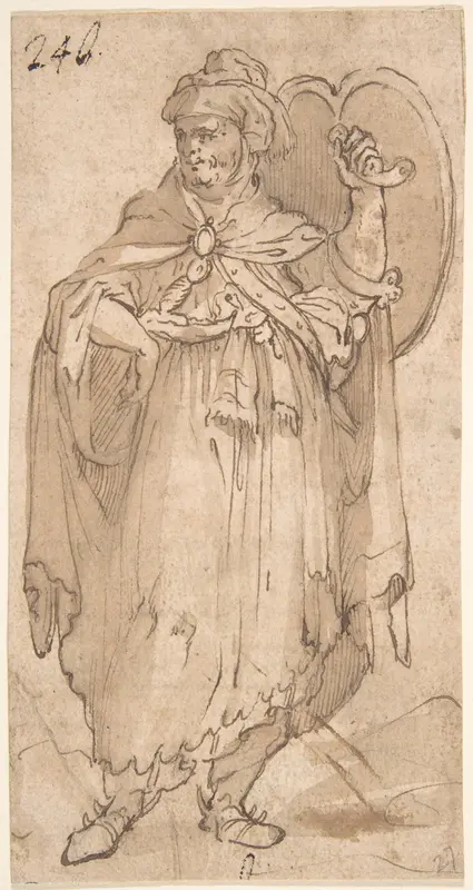 Man in Turkish Costume Holding a Shield Wall Art by Anonymous, 16th century - High-Resolution Digital Print