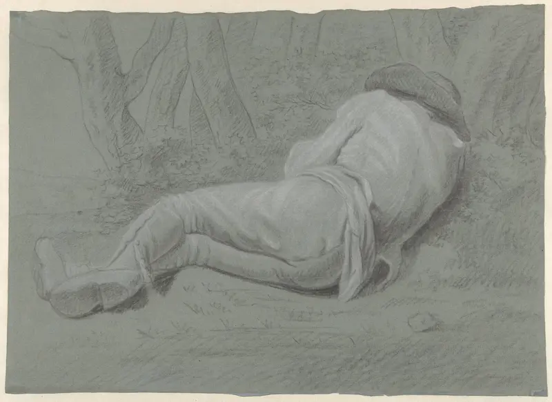 Man liggend onder bomen Wall Art by Unknown - High-Resolution Digital Print