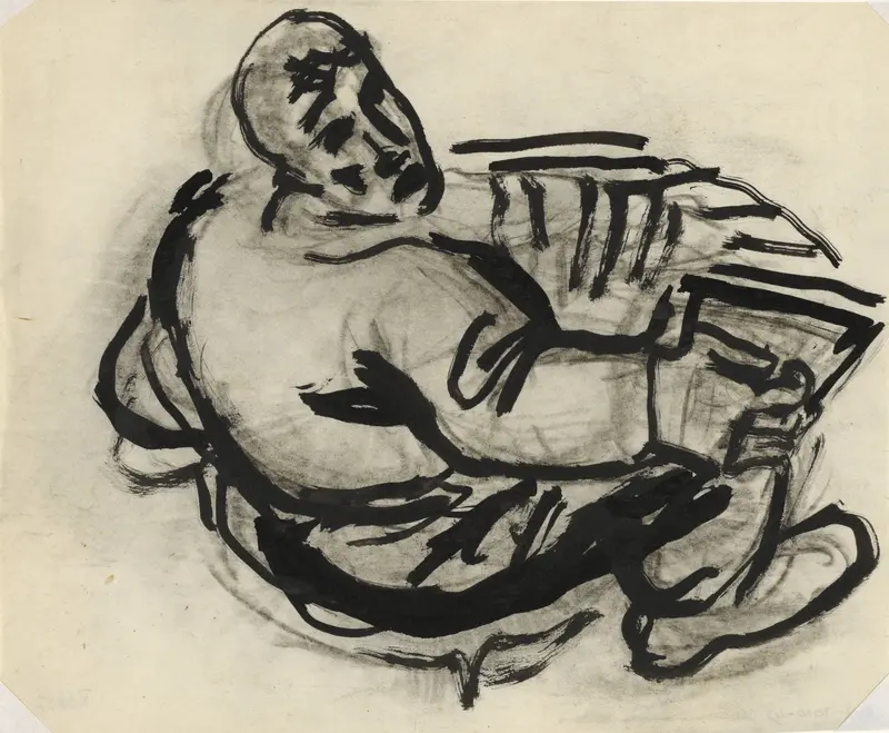 Man met accordeon Wall Art by Leo Gestel - High-Resolution Digital Print