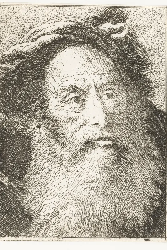 Man met baard Wall Art by Giovanni Domenico Tiepolo - High-Resolution Digital Print