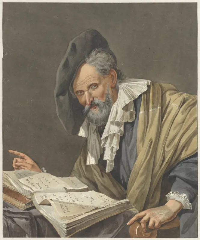 Man met baret en een boek Wall Art by R.M. Pruysenaar - High-Resolution Digital Print