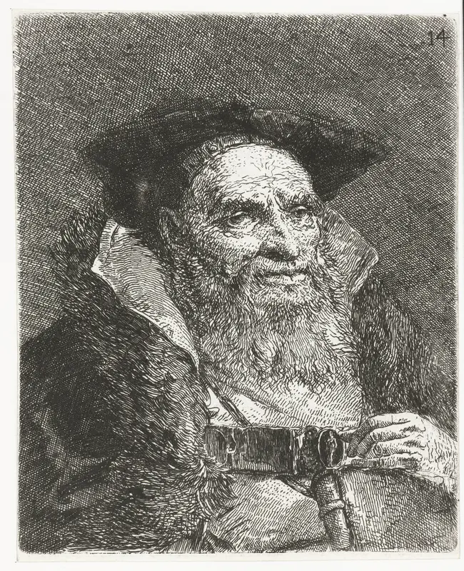 Man met baret Wall Art by Giovanni Domenico Tiepolo - High-Resolution Digital Print