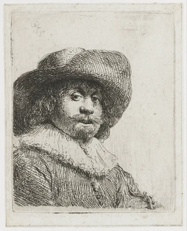 Man met breedgerande hoed Wall Art by Unknown - High-Resolution Digital Print