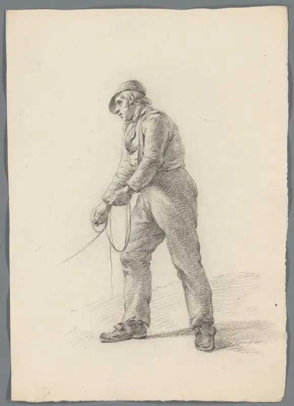 Man met een touw in zijn handen Wall Art by anonymous - High-Resolution Digital Print