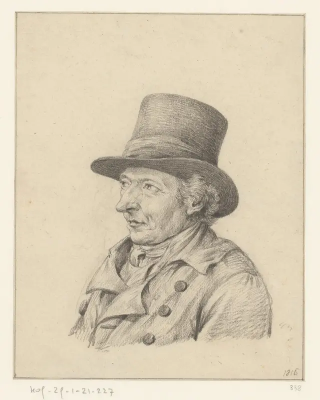 Man met hoge hoed, mogelijk een zelfportret Wall Art by Jean Bernard - High-Resolution Digital Print