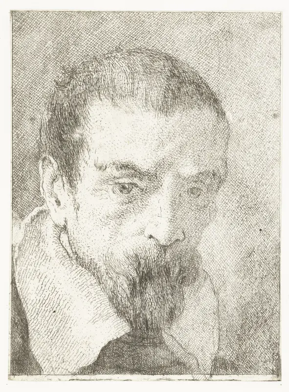 Man met kleine baard zonder hoofddeksel Wall Art by Giovanni Domenico Tiepolo - High-Resolution Digital Print
