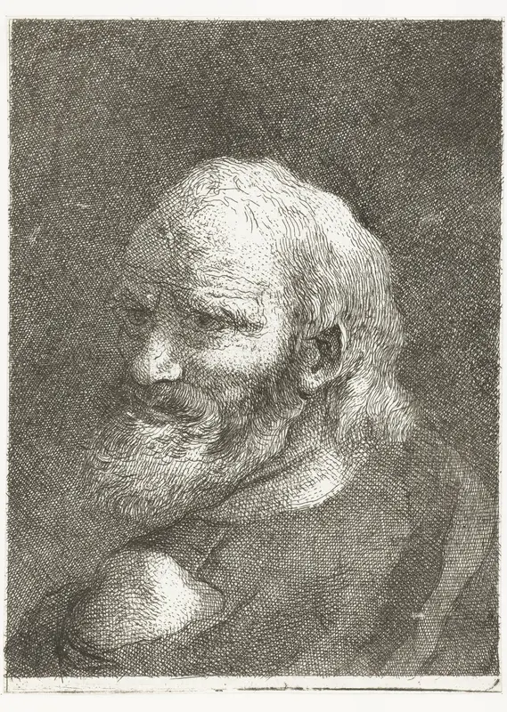 Man met ontblote schouder Wall Art by Giovanni Domenico Tiepolo - High-Resolution Digital Print
