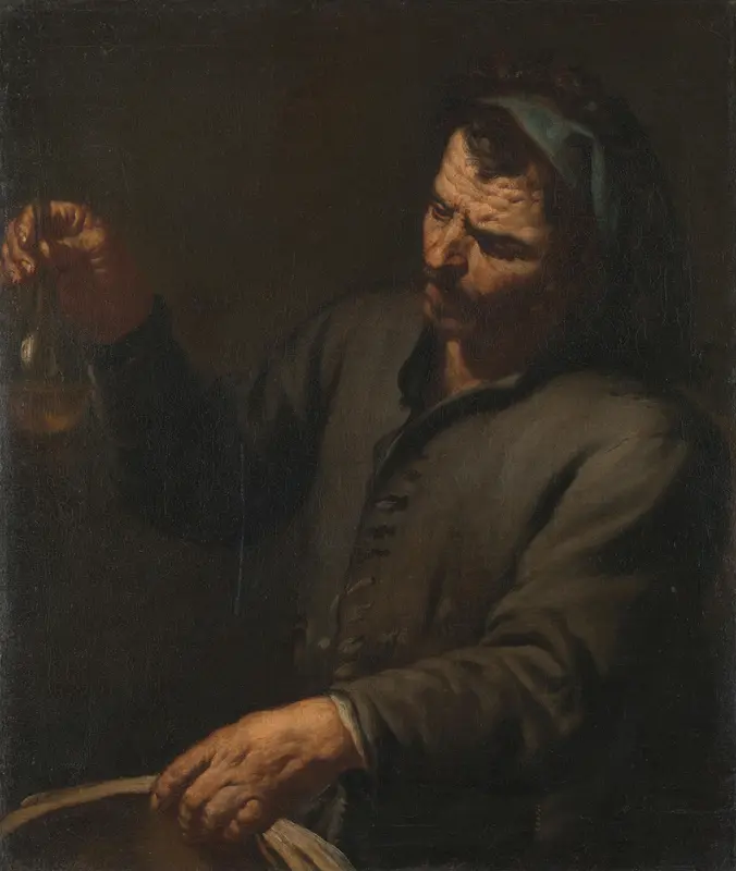 Man met urinaal in de hand Wall Art by anonymous - High-Resolution Digital Print