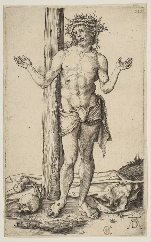 Man of Sorrows with Arms Outstretched Wall Art by Albrecht Dürer - High-Resolution Digital Print