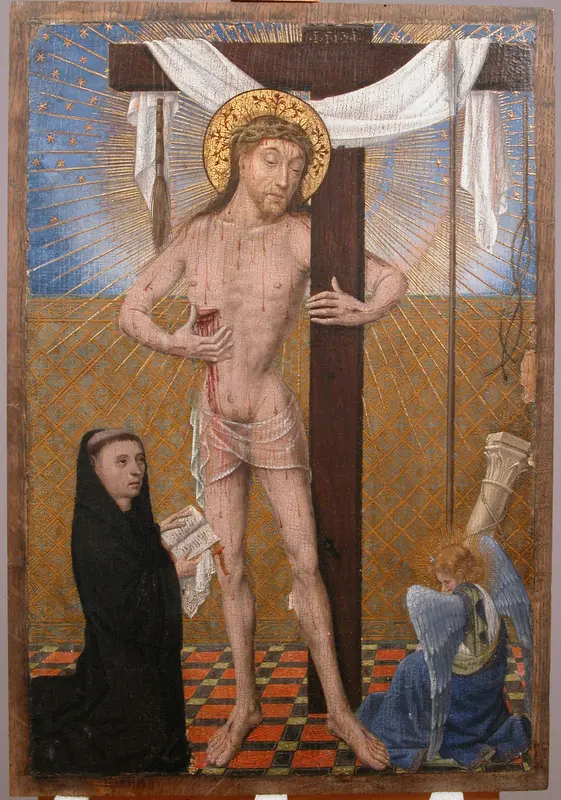 Man of Sorrows with Kneeling Donor Wall Art by Unknown - High-Resolution Digital Print