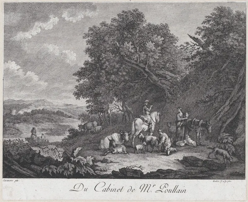 Man on Horseback Speaks to Two Shepherdess Wall Art by Francesco Casanova - High-Resolution Digital Print