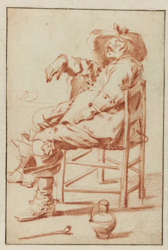 Man op een stoel zittend Wall Art by Adriaen van de Velde - High-Resolution Digital Print