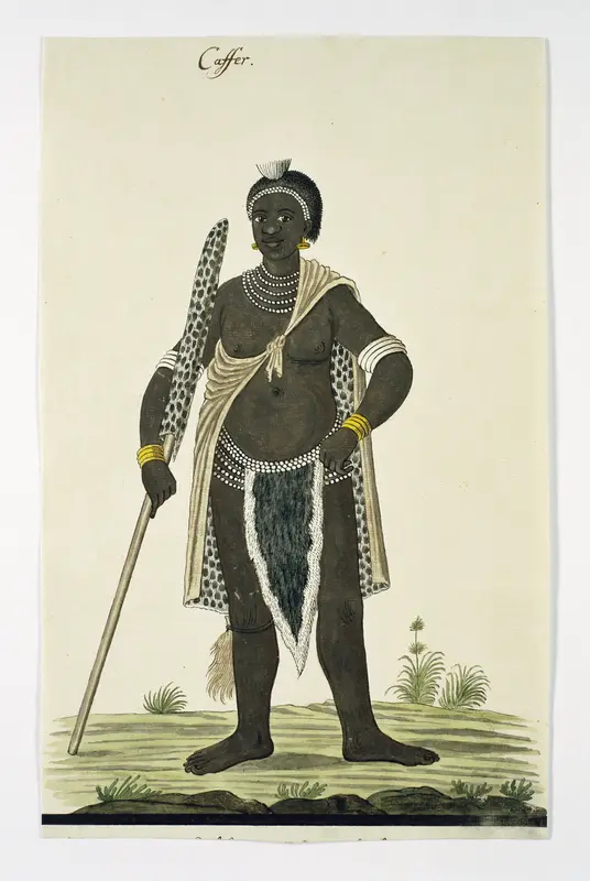 Man, probably of the AmaXhosa, wearing a leopard skin and holding a spear Wall Art by Robert Jacob Gordon - High-Resolution Digital Print