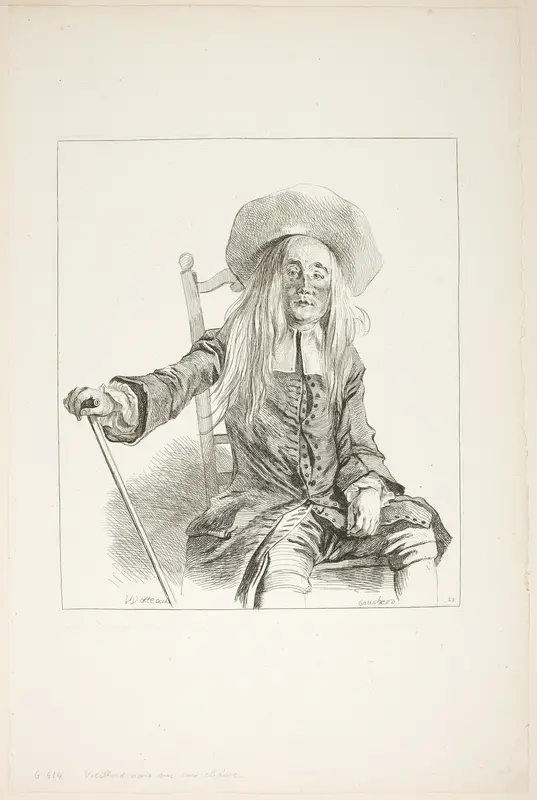 Man Seated on a Chair Wall Art by François Boucher - High-Resolution Digital Print