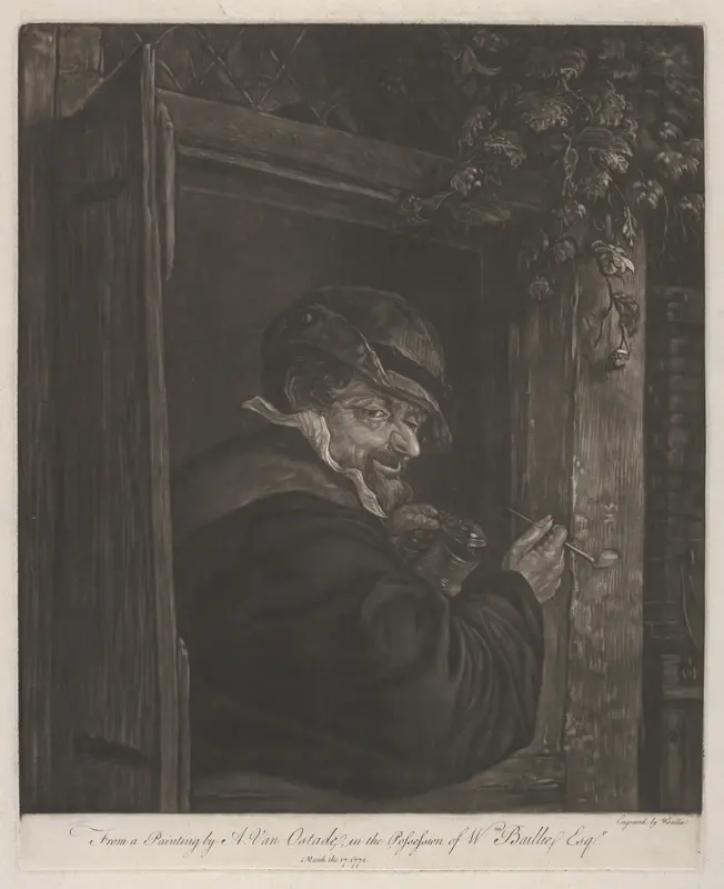 Man Smoking and Drinking at a Window Wall Art by Captain William E. Baillie - High-Resolution Digital Print