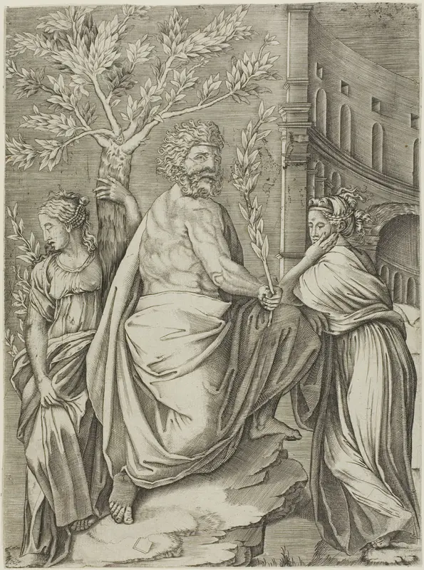 Man Under a Laurel Tree Wall Art by Agostino dei Musi - High-Resolution Digital Print