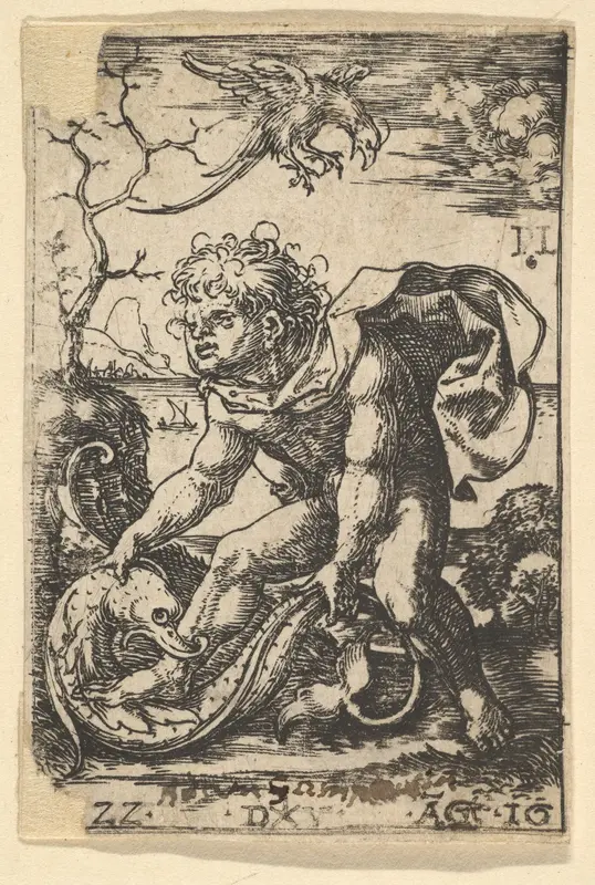 Man with a Fish Wall Art by Dirck Vellert - High-Resolution Digital Print