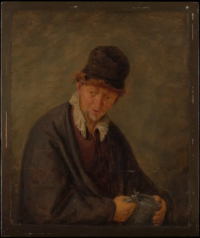 Man with a Tankard Wall Art by Adriaen van Ostade - High-Resolution Digital Print