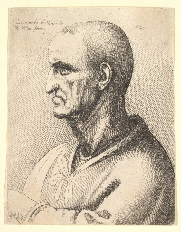 Man with stern expression in profile to left Wall Art by Wenceslaus Hollar - High-Resolution Digital Print