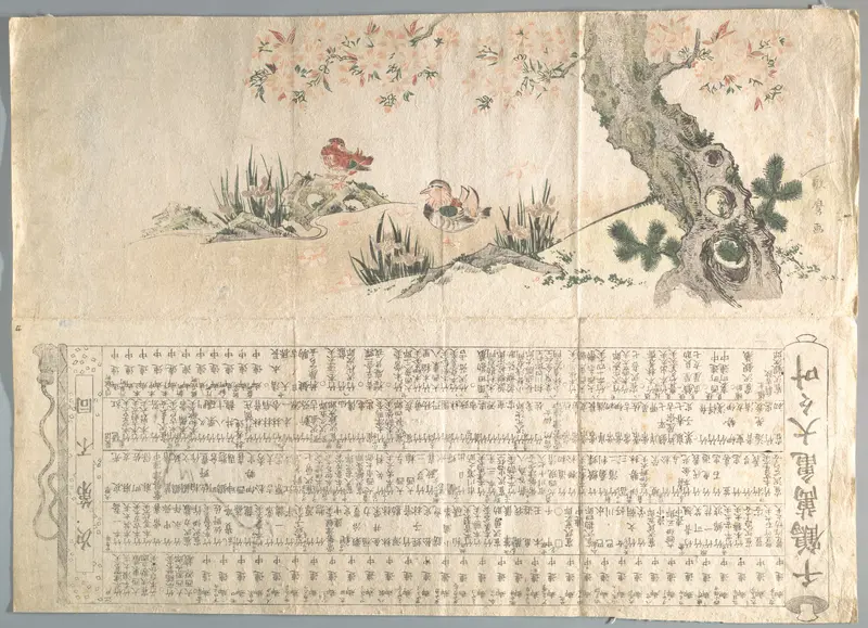 Mandarin Ducks in a Spring Landscape: Program for a Jururui Performance