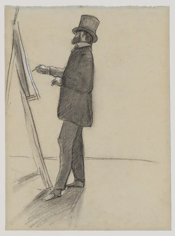 Manet and his Easel Wall Art by Jean-Frédéric Bazille - High-Resolution Digital Print