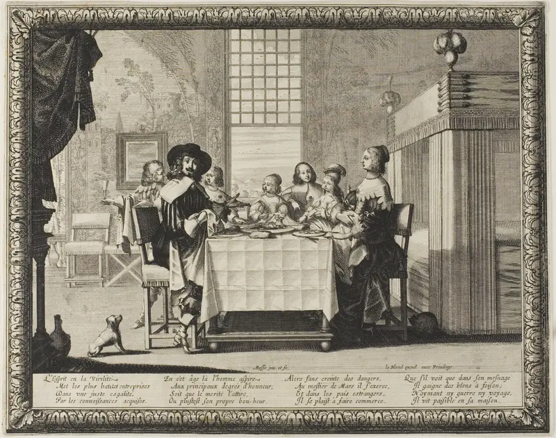 Manhood, plate three from The Four Ages of Man Wall Art by Abraham Bosse - High-Resolution Digital Print