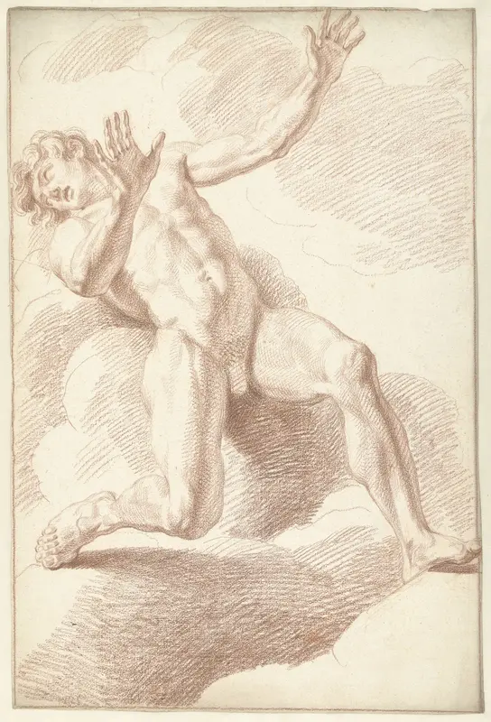 Mannelijk naakt, achteroverliggend Wall Art by Louis Fabritius Dubourg - High-Resolution Digital Print