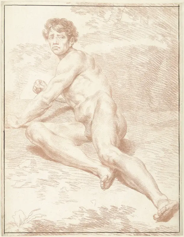 Mannelijk naakt, liggend, zich oprichtend Wall Art by Louis Fabritius Dubourg - High-Resolution Digital Print