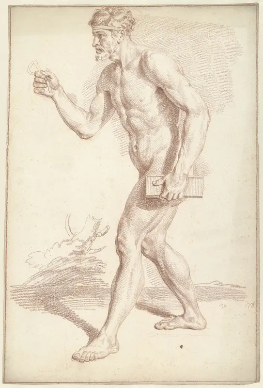 Mannelijk naakt, lopend, naar links Wall Art by Louis Fabritius Dubourg - High-Resolution Digital Print