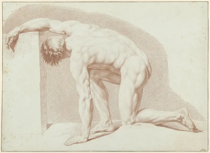 Mannelijk naakt, op handen en knieën Wall Art by Louis E.F. Garreau - High-Resolution Digital Print