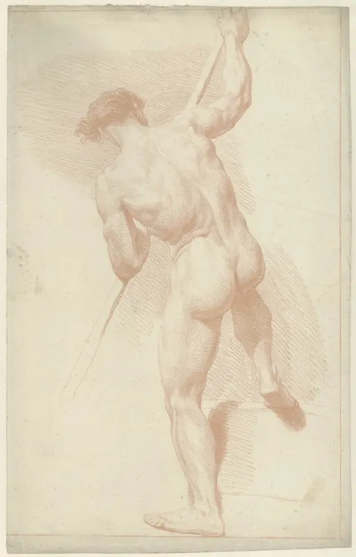 Mannelijk naakt, staand, op de rug gezien Wall Art by Louis Fabritius Dubourg - High-Resolution Digital Print
