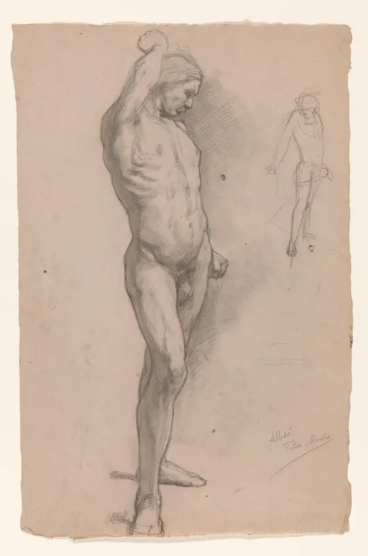 Mannelijk naakt, van voren Wall Art by August Allebé - High-Resolution Digital Print