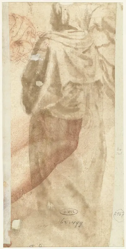 Mannelijke figuur ten halven lijve (voor een Aanbidding?) en een been Wall Art by Federico Zuccaro - High-Resolution Digital Print