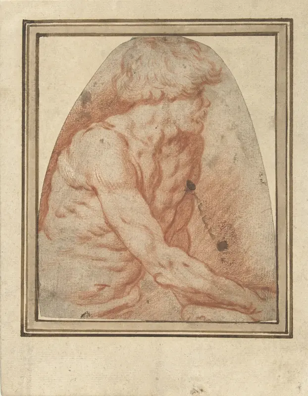 Mannelijke naaktstudie ten halven lijve Wall Art by anonymous - High-Resolution Digital Print