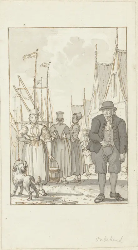 Mannen en vrouwen in de kleding van Emmeloord Wall Art by Unknown - High-Resolution Digital Print