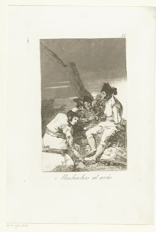 Mannen maken zich gereed Wall Art by Francisco de Goya - High-Resolution Digital Print