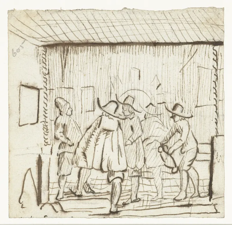 Mannen op een veranda Wall Art by Unknown - High-Resolution Digital Print