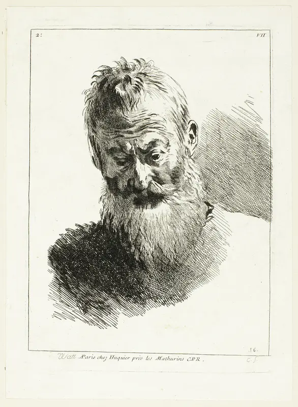 Man's Head Wall Art by Anne Claude Philippe Caylus - High-Resolution Digital Print