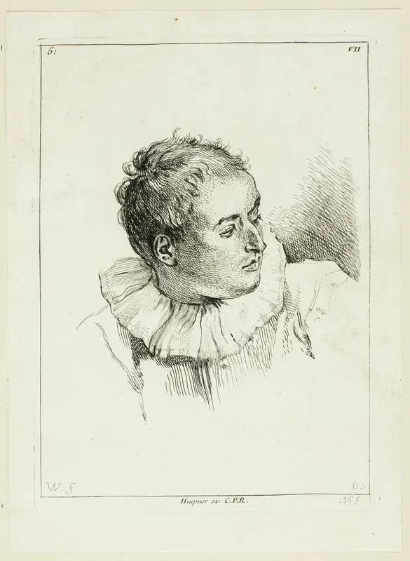 Man's Head (turned to left) Wall Art by Anne Claude Philippe Caylus - High-Resolution Digital Print
